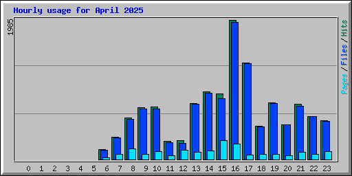 Hourly usage for April 2025