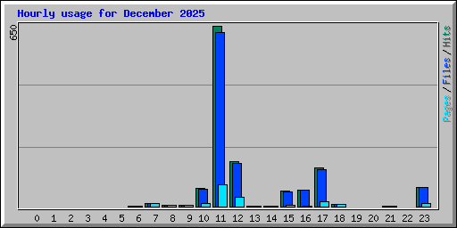 Hourly usage for December 2025