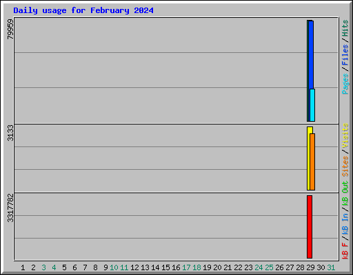 Daily usage for February 2024