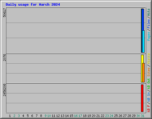 Daily usage for March 2024